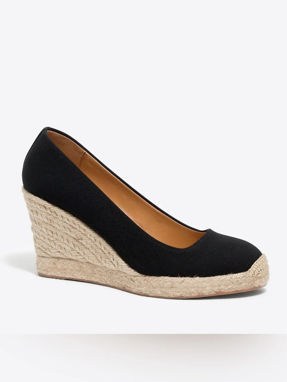 J. Crew Factory Black Espadrille Wedge Pumps L66-1002